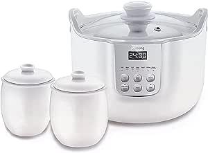 Buy Joyoung White Porclain Slow Cooker 1.8L with 3 Ceramic Inner Containers discounted | Products On Sale Australia