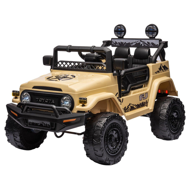 Buy Kahuna Authorised Toyota Fj Cruiser Kids Electric Ride On Car - Khaki discounted | Products On Sale Australia