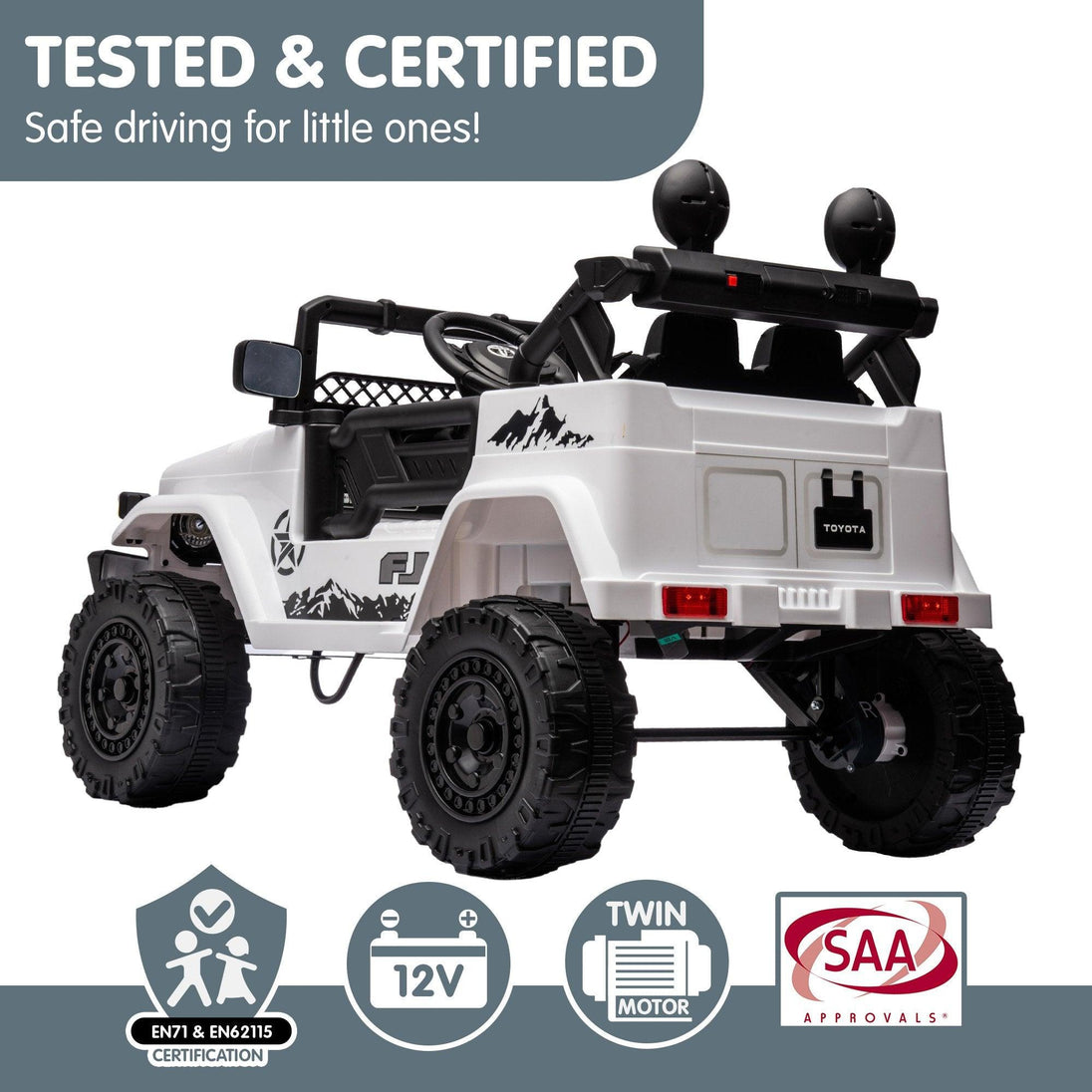 Buy Kahuna Authorized Toyota Electric Kids Ride-on Car Fj Cruiser - White discounted | Products On Sale Australia