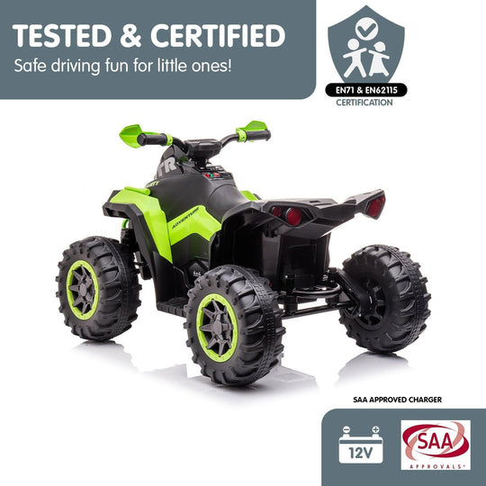 Buy Kahuna GTS99 Kids Electric Ride On Quad Bike Toy ATV 50W - Green discounted | Products On Sale Australia