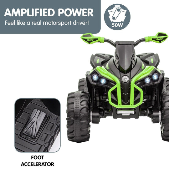 Buy Kahuna GTS99 Kids Electric Ride On Quad Bike Toy ATV 50W - Green discounted | Products On Sale Australia