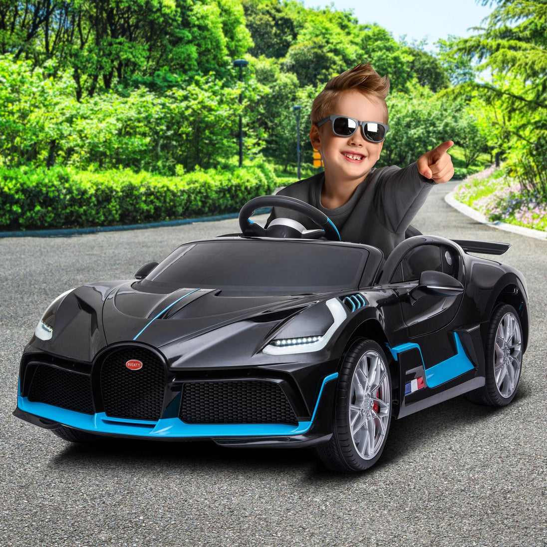 Buy Kahuna Licensed Bugatti Divo Kids Electric Ride On Car - Black discounted | Products On Sale Australia