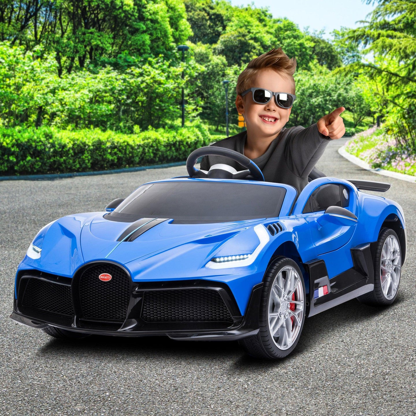 Buy Kahuna Licensed Bugatti Divo Kids Electric Ride On Car - Blue discounted | Products On Sale Australia