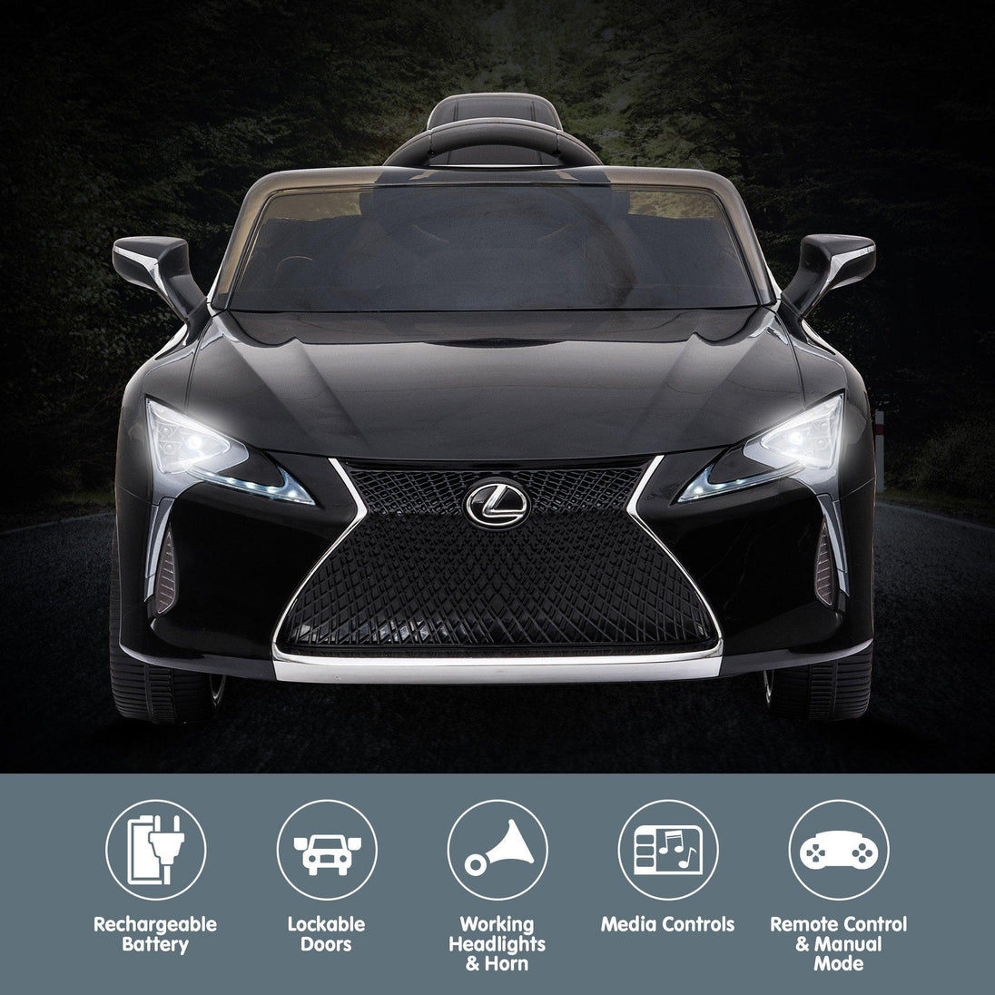 Buy Kahuna Licensed Lexus LC 500 Kids Electric Ride On Car - Black discounted | Products On Sale Australia