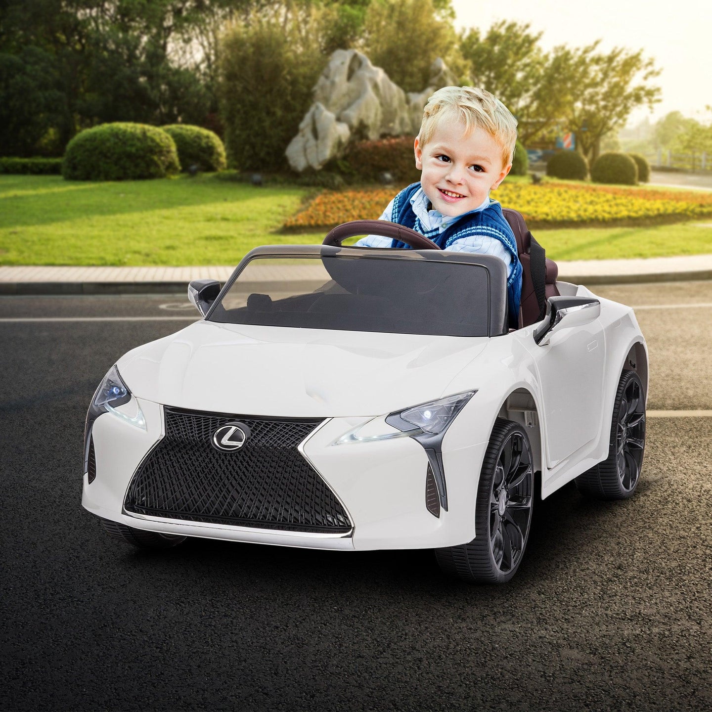 Buy Kahuna Licensed Lexus Lc 500 Kids Electric Ride On Car - White discounted | Products On Sale Australia