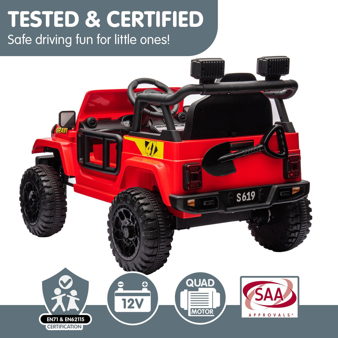 Buy Kahuna S619 Gravity Kids Electric Ride On Car - Red discounted | Products On Sale Australia