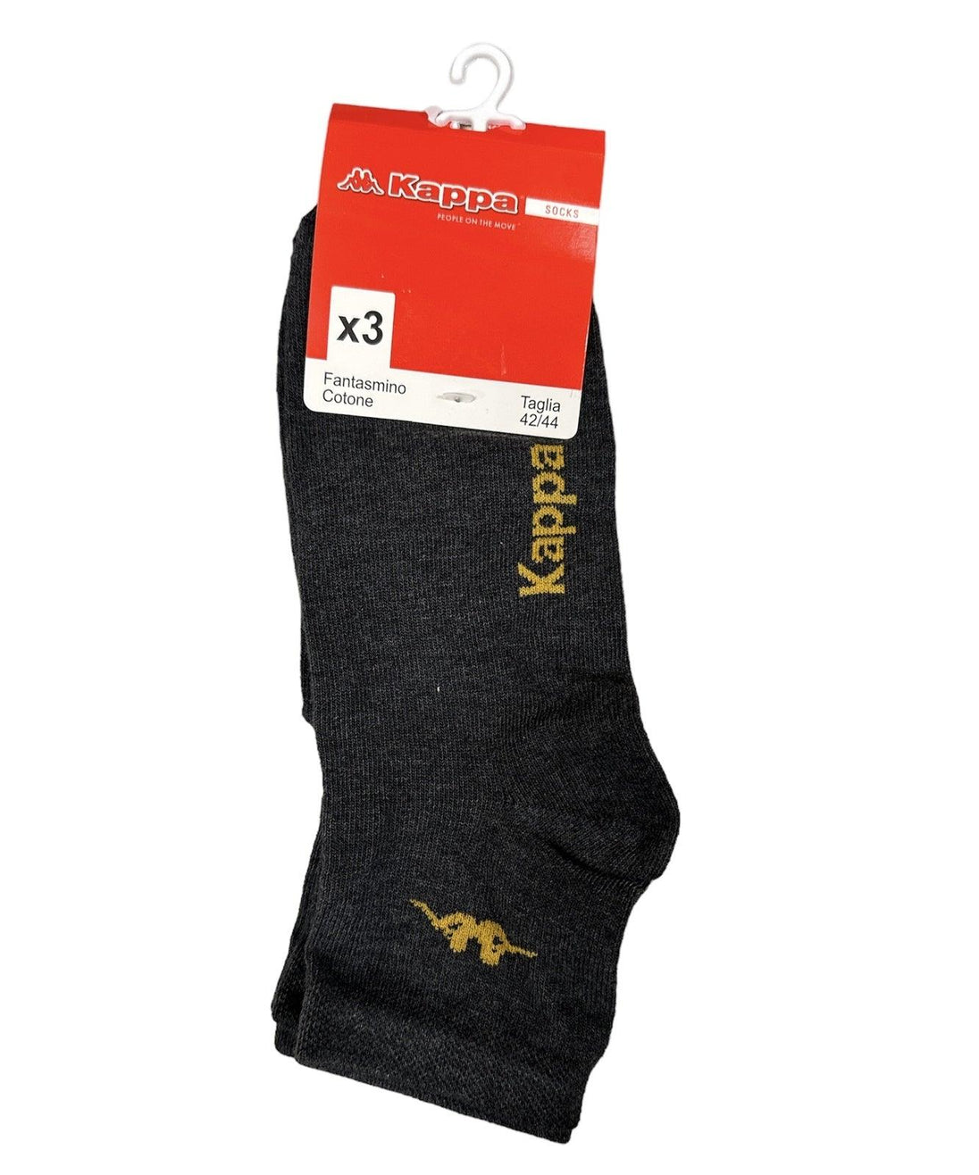 Buy Kappa Mens Ankle Socks - Charcoal - 1 Pack of 3 - EU 42-44 discounted | Products On Sale Australia