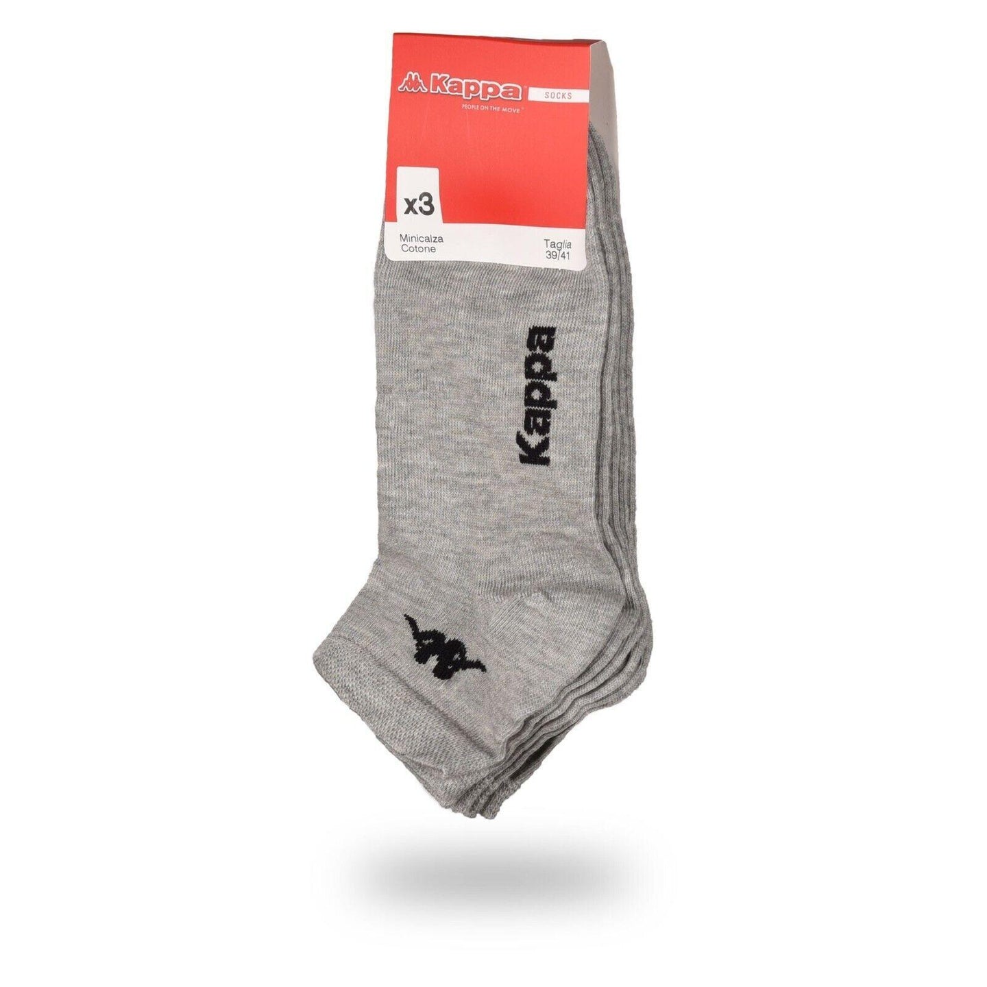 Buy Kappa Mens Ankle Socks - Grey - 1 Pack of 3 - EU 39-41 discounted | Products On Sale Australia