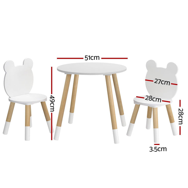 Buy Keezi 3 Piece Kids Table and Chairs Set Activity Playing Study Children Desk discounted | Products On Sale Australia