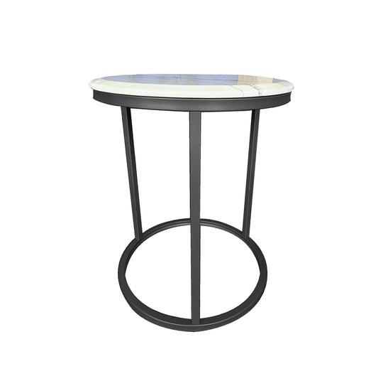 Kelly Side Table - White on Black - 45cm Products On Sale Australia | Furniture > Living Room Category