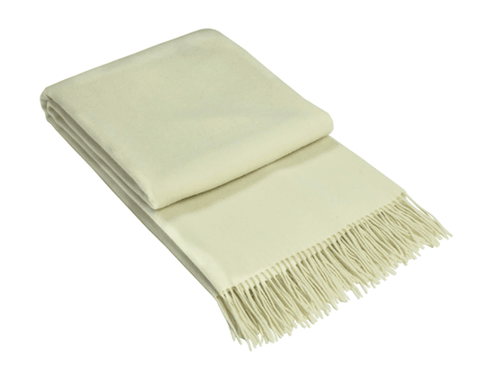 Buy Kensington Throw - 10% Cashmere/ 90% Super Fine Merino Wool - Ivory discounted | Products On Sale Australia