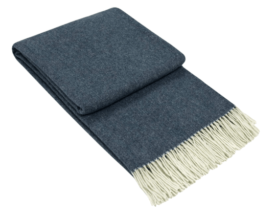 Buy Kensington Throw - 10% Cashmere/ 90% Super Fine Merino Wool - Navy discounted | Products On Sale Australia