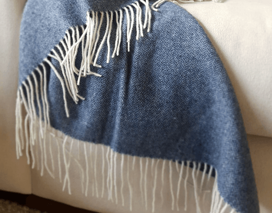 Buy Kensington Throw - 10% Cashmere/ 90% Super Fine Merino Wool - Navy discounted | Products On Sale Australia