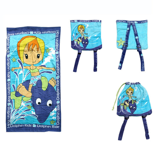 Buy Kids Beach Towel N Bag Dolphin discounted | Products On Sale Australia