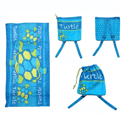 Buy Kids Beach Towel N Bag Turtle discounted | Products On Sale Australia