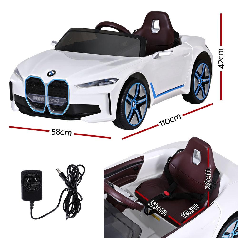 Buy Kids Ride On Car BMW Licensed I4 Sports Remote Control Electric Toys 12V White discounted | Products On Sale Australia