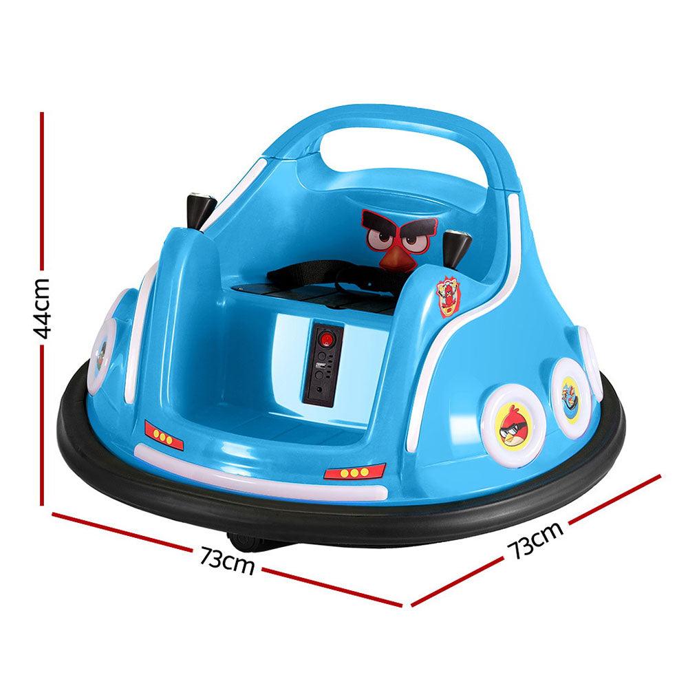 Buy Kids Ride On Car Bumper Electric Toys Cars Light Remote Angry Birds Sticker Blue discounted | Products On Sale Australia