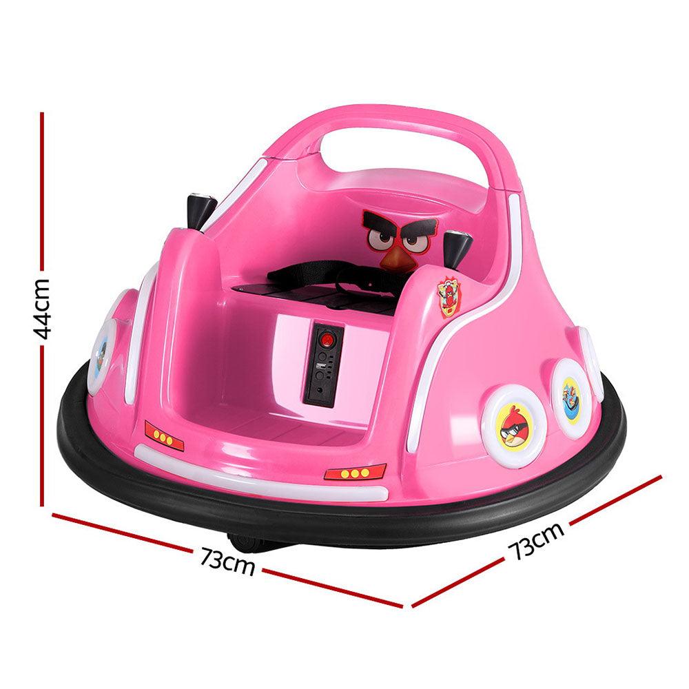 Buy Kids Ride On Car Bumper Electric Toys Cars Light Remote Angry Birds Sticker Pink discounted | Products On Sale Australia