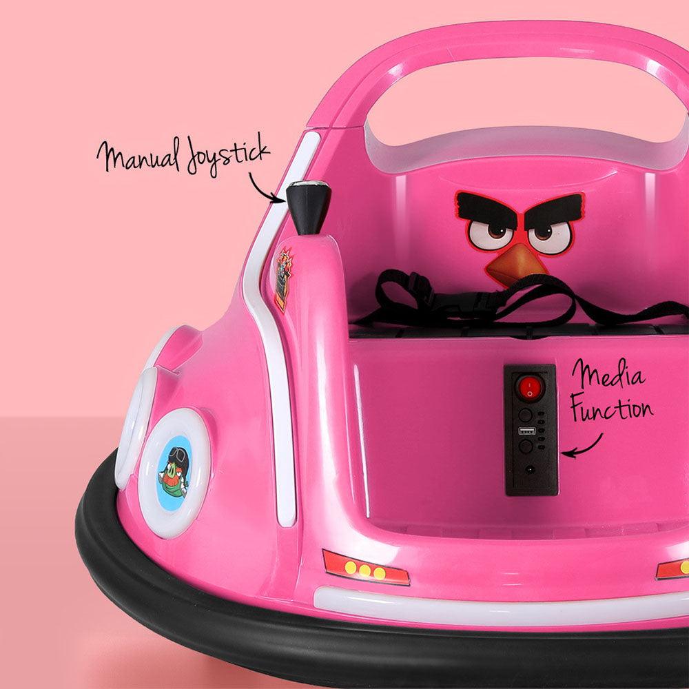 Buy Kids Ride On Car Bumper Electric Toys Cars Light Remote Angry Birds Sticker Pink discounted | Products On Sale Australia