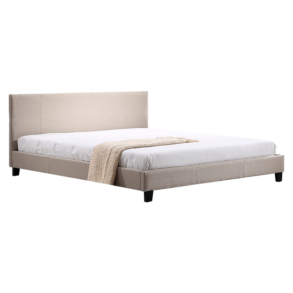 Buy King Linen Fabric Bed Frame Beige discounted | Products On Sale Australia