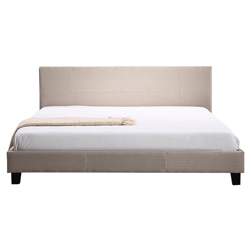 Buy King Linen Fabric Bed Frame Beige discounted | Products On Sale Australia