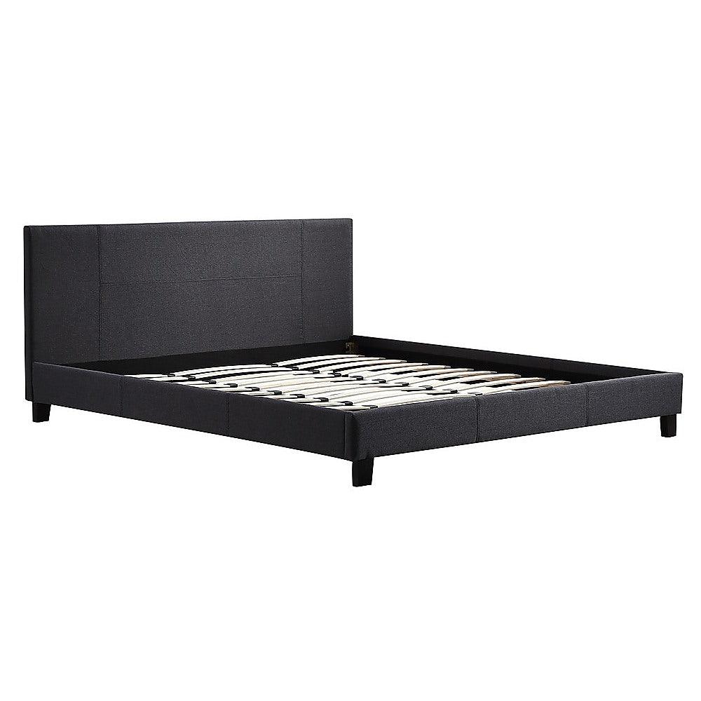 Buy King Linen Fabric Bed Frame Grey discounted | Products On Sale Australia