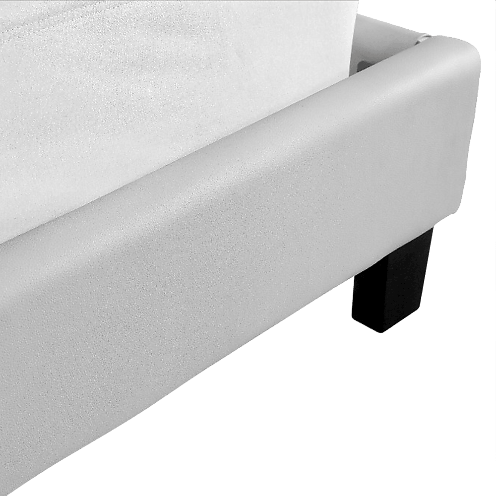 Buy King PU Leather Bed Frame White discounted | Products On Sale Australia