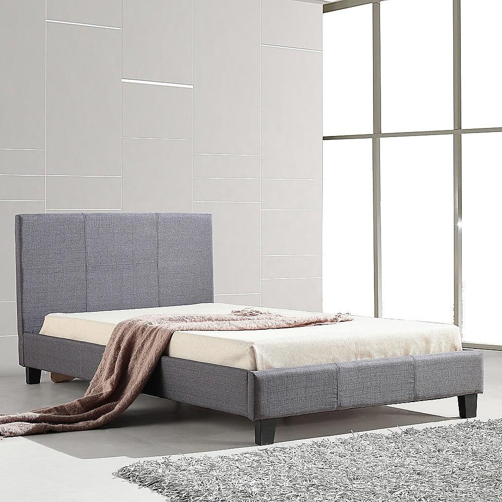 Buy King Single Linen Fabric Bed Frame Grey discounted | Products On Sale Australia