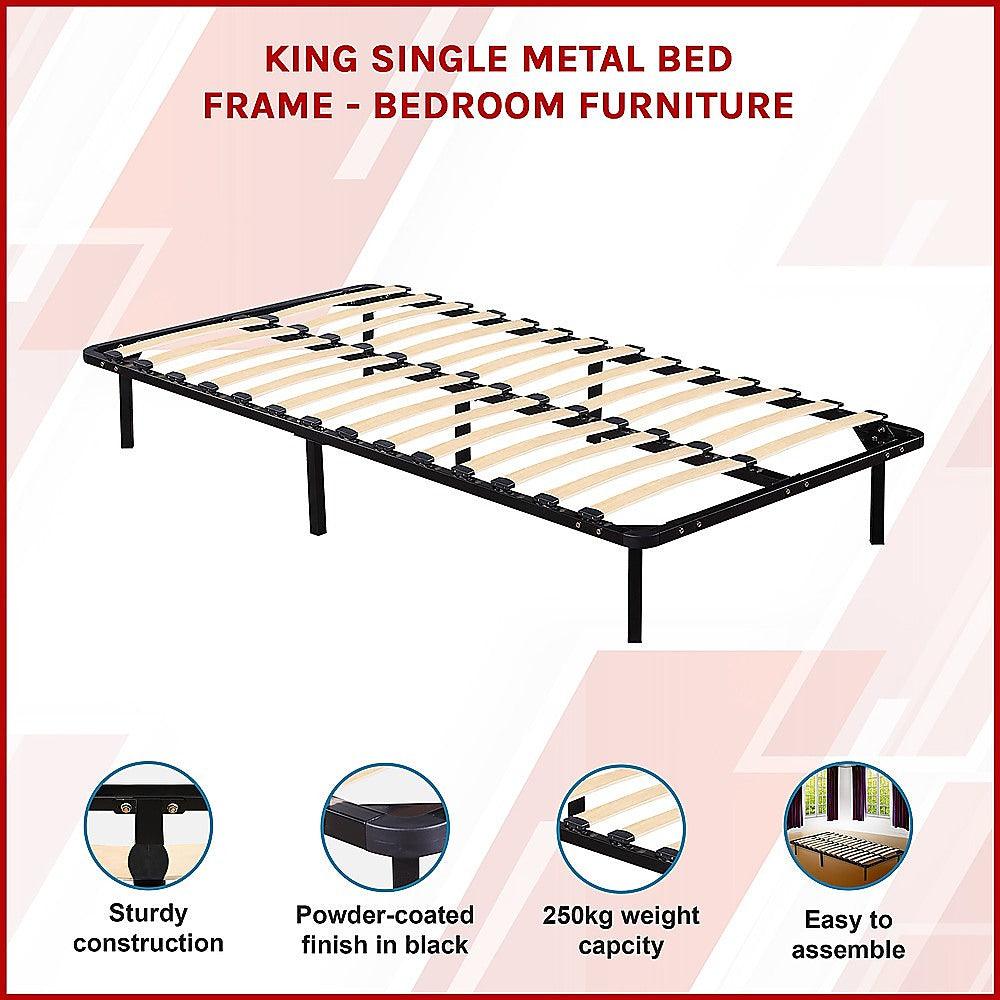 Buy King Single Metal Bed Frame - Bedroom Furniture discounted | Products On Sale Australia