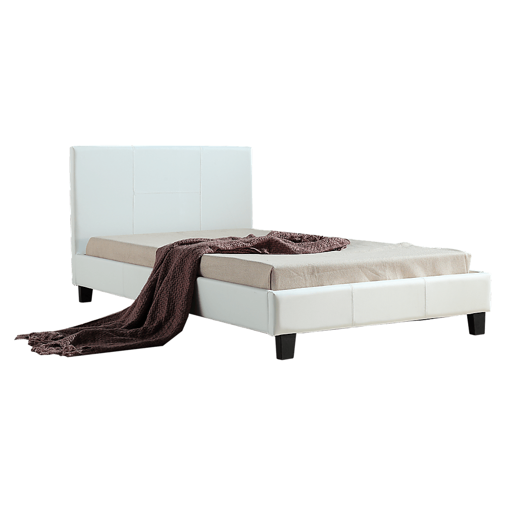 Buy King Single PU Leather Bed Frame White discounted | Products On Sale Australia