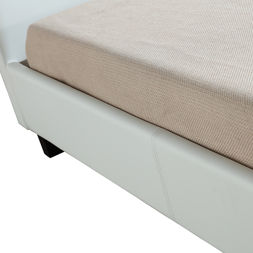 Buy King Single PU Leather Bed Frame White discounted | Products On Sale Australia