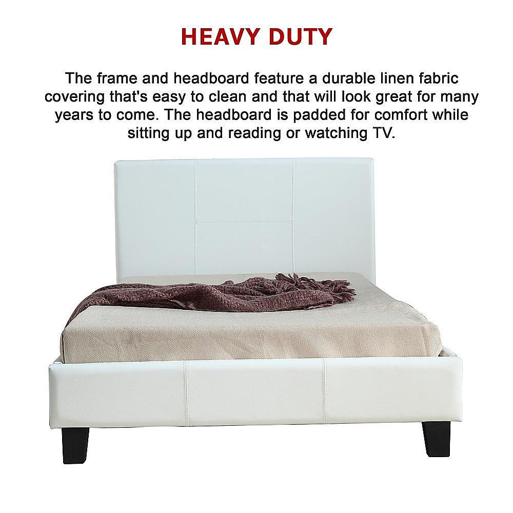 Buy King Single PU Leather Bed Frame White discounted | Products On Sale Australia