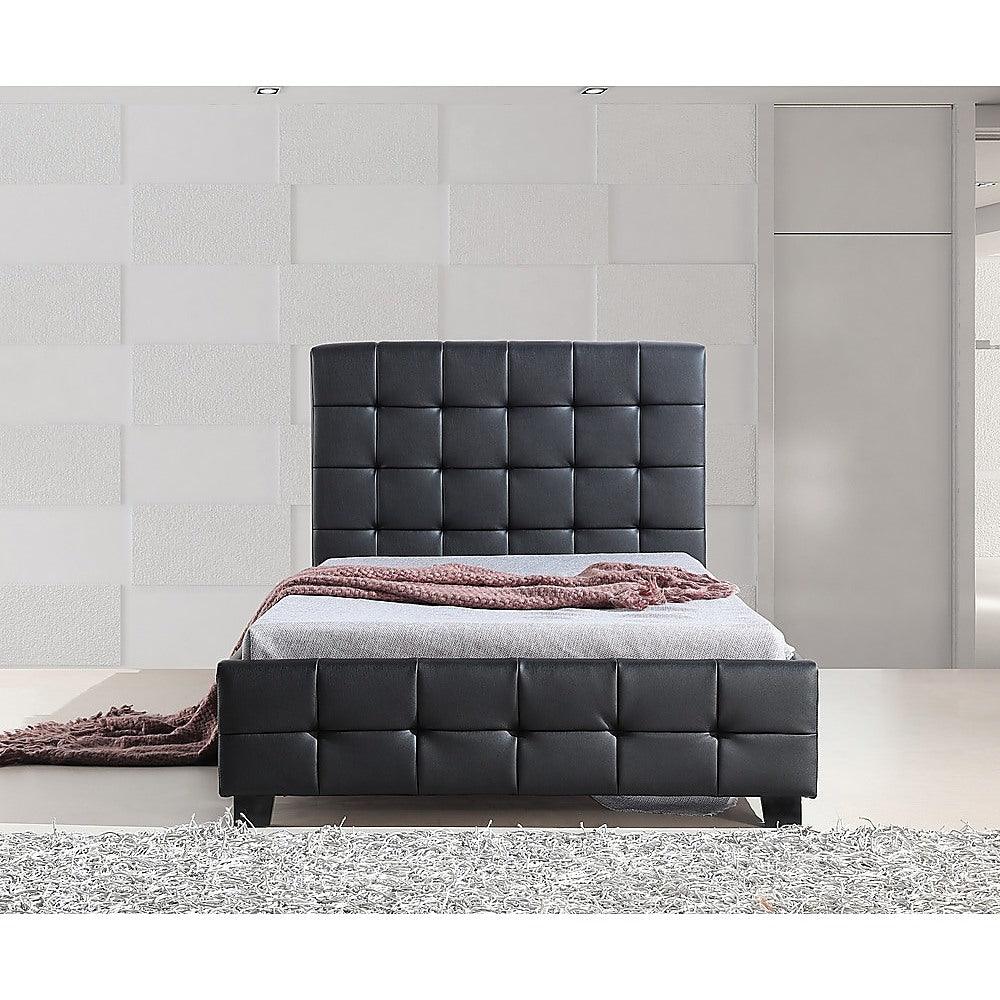 Buy King Single PU Leather Deluxe Bed Frame Black discounted | Products On Sale Australia