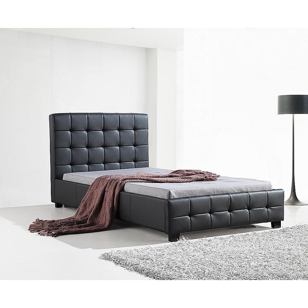 Buy King Single PU Leather Deluxe Bed Frame Black discounted | Products On Sale Australia