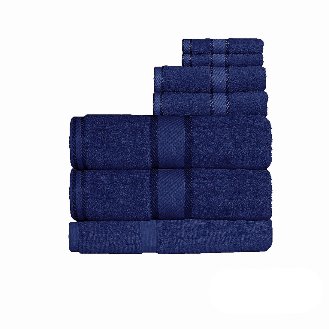 Buy Kingtex 550gsm Cotton 7 Pce Bath Sheet Set Navy discounted | Products On Sale Australia