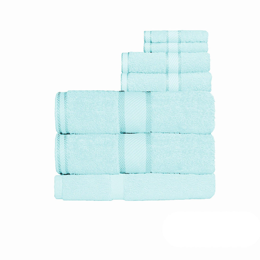 Buy Kingtex 550gsm Cotton 7 Pce Bath Sheet Set Soft Aqua discounted | Products On Sale Australia