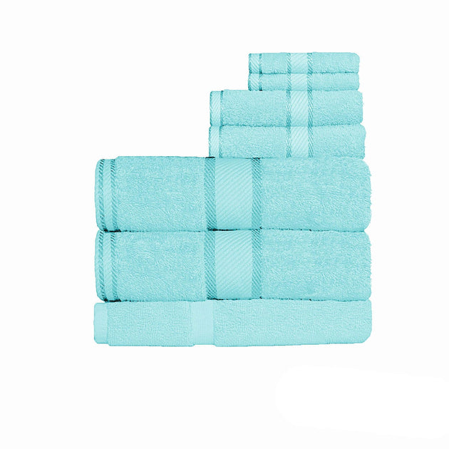 Buy Kingtex 550gsm Cotton 7 Pce Bath Sheet Set Turquoise discounted | Products On Sale Australia