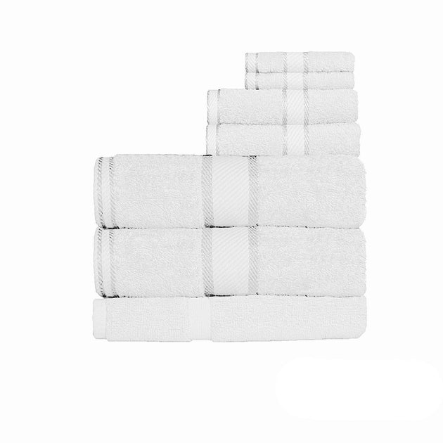 Buy Kingtex 550gsm Cotton 7 Pce Bath Sheet Set White discounted | Products On Sale Australia