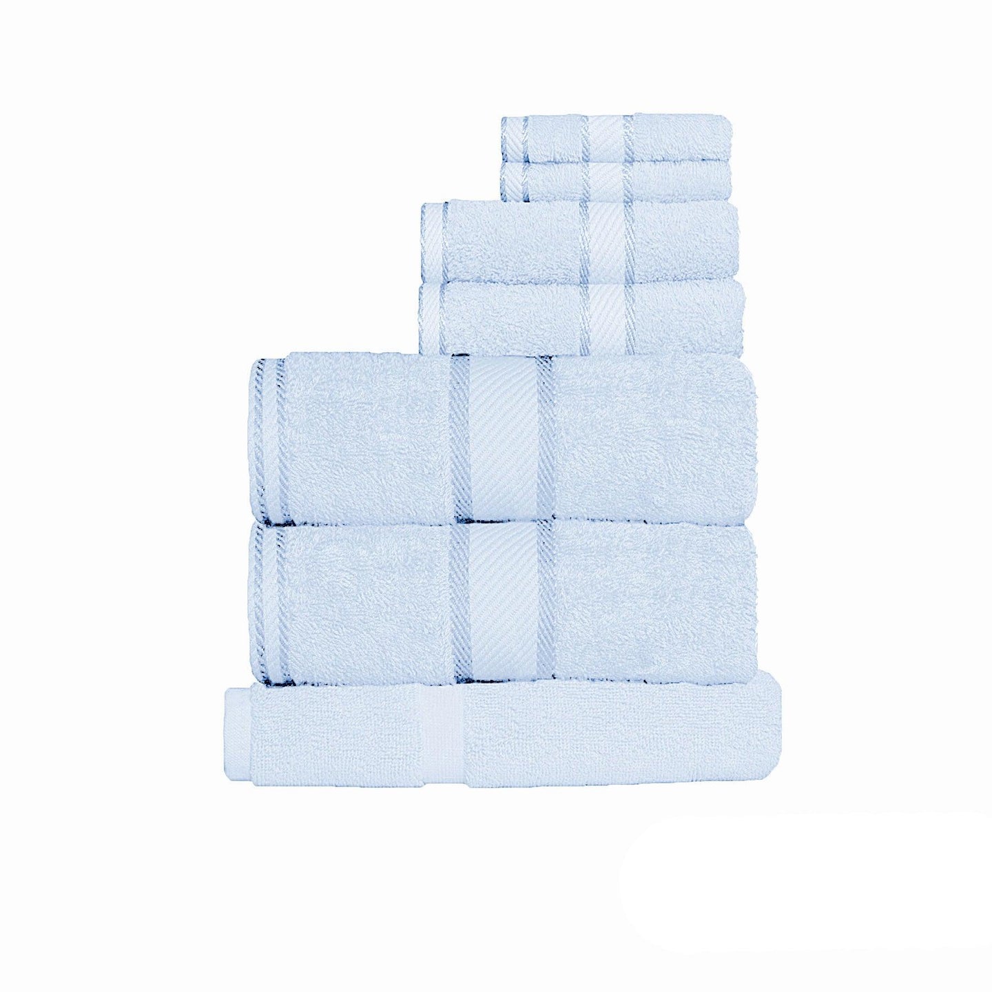 Buy Kingtex 550gsm Cotton 7 Pce Towel Set Baby Blue discounted | Products On Sale Australia