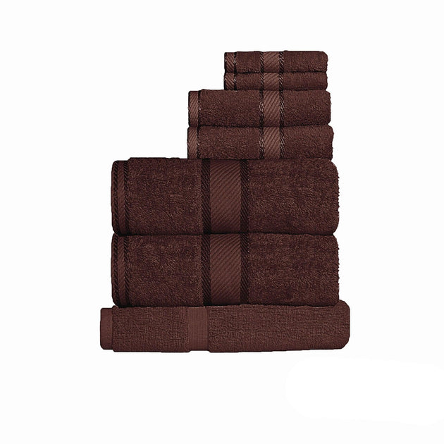 Buy Kingtex 550gsm Cotton 7 Pce Towel Set Chocolate discounted | Products On Sale Australia