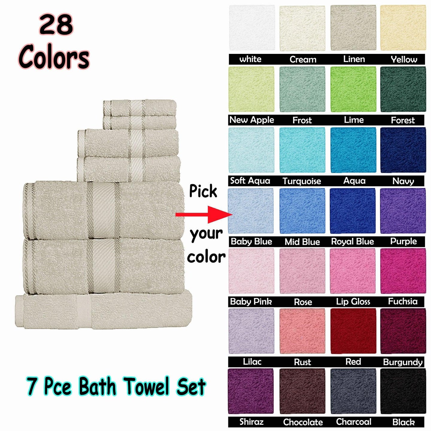 Buy Kingtex 550gsm Cotton 7 Pce Towel Set Chocolate discounted | Products On Sale Australia