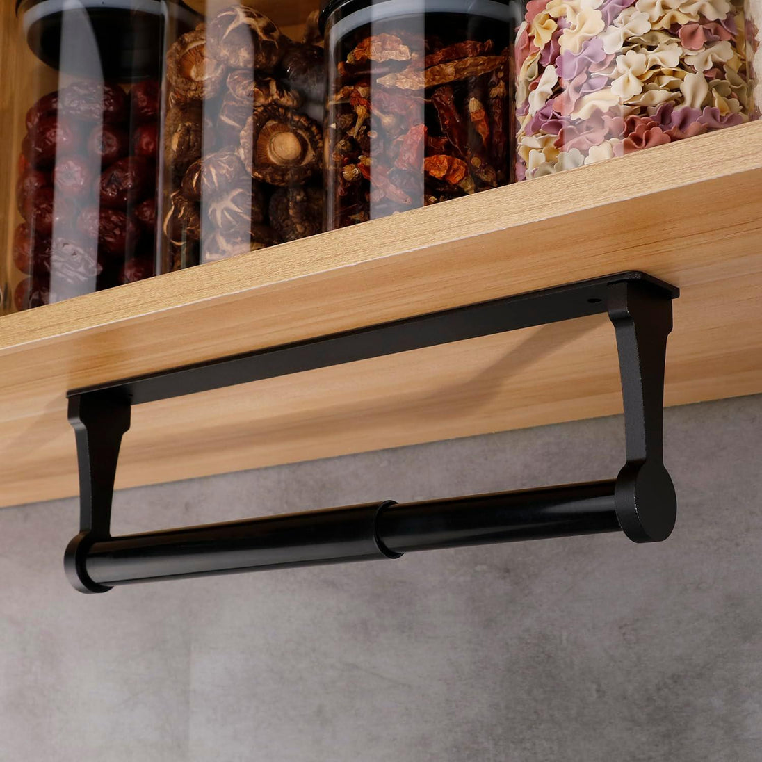 Buy Kitchen Paper Holder Under Cabinet Screw Wall Mount Adhesive Paper Towel Holder Rectangle Black discounted | Products On Sale Australia