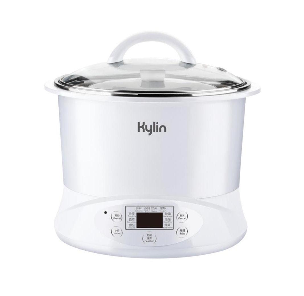 Buy Kylin Electric Slow Cooker Stainless Steel Ceramic Pot Steamer 2.2L With 3 Containers discounted | Products On Sale Australia