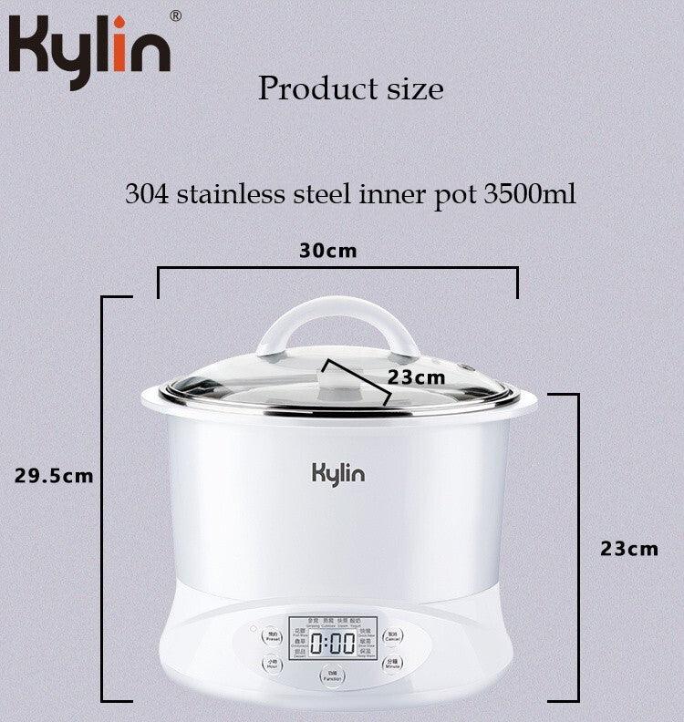 Buy Kylin Electric Slow Cooker Stainless Steel Ceramic Pot Steamer 2.2L With 3 Containers discounted | Products On Sale Australia