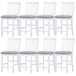 Buy Laelia Tall Bar Chair Stool Set of 8 Solid Acacia Wood Coastal Furniture - White discounted | Products On Sale Australia