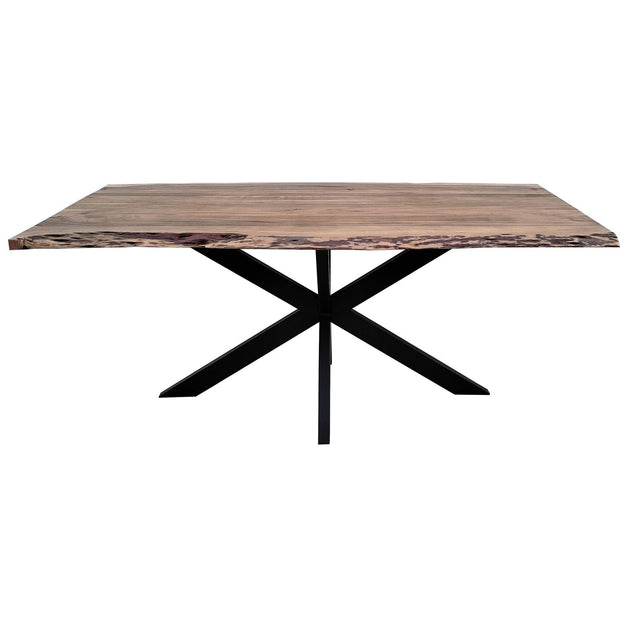 Buy Lantana Dining Table 180cm Live Edge Solid Acacia Timber Wood Metal Leg -Natural discounted | Products On Sale Australia