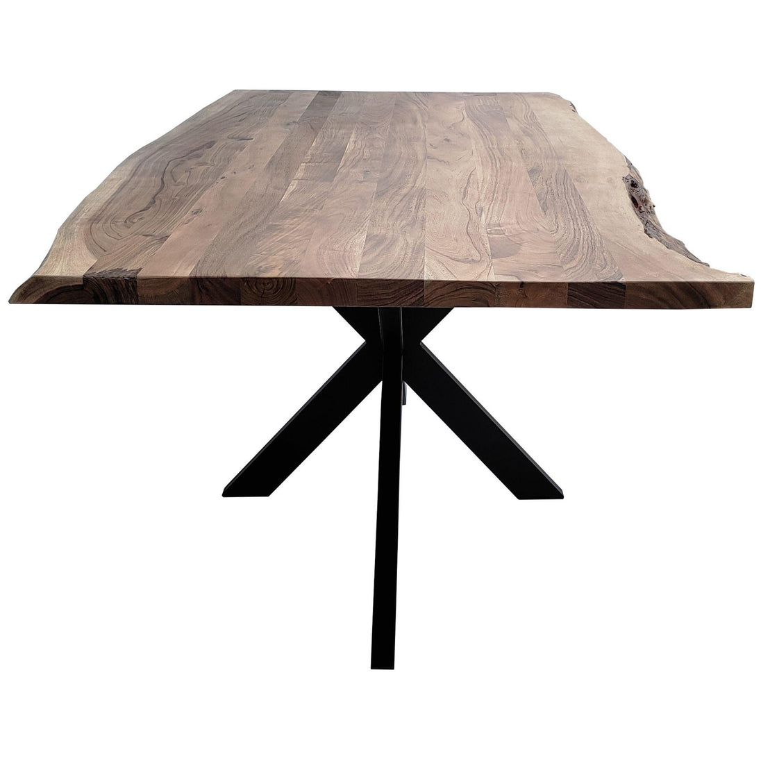 Buy Lantana Dining Table 180cm Live Edge Solid Acacia Timber Wood Metal Leg -Natural discounted | Products On Sale Australia