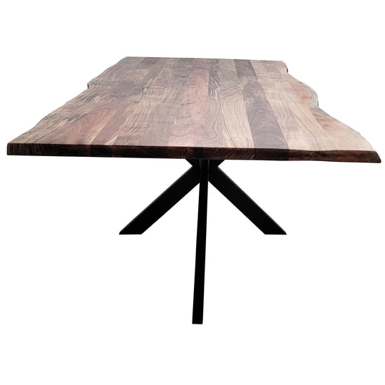 Buy Lantana Dining Table 210cm Live Edge Solid Acacia Timber Wood Metal Leg -Natural discounted | Products On Sale Australia