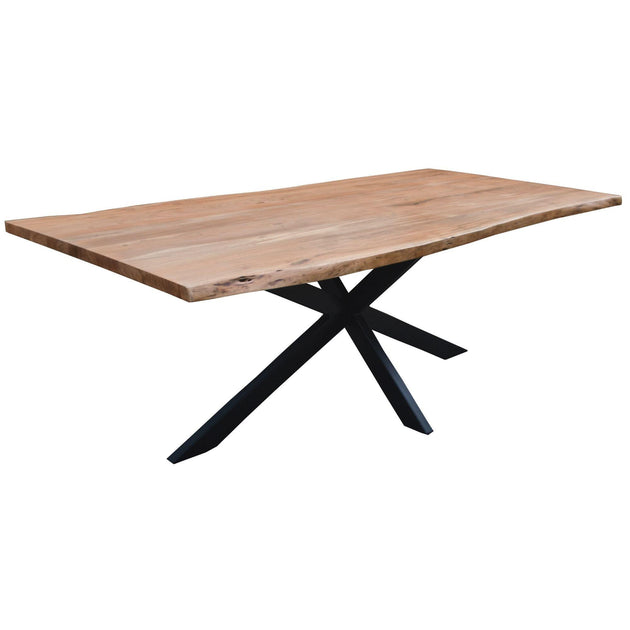 Lantana Dining Table 210cm Live Edge Solid Acacia Timber Wood Metal Leg -Natural Products On Sale Australia | Furniture > Dining Category