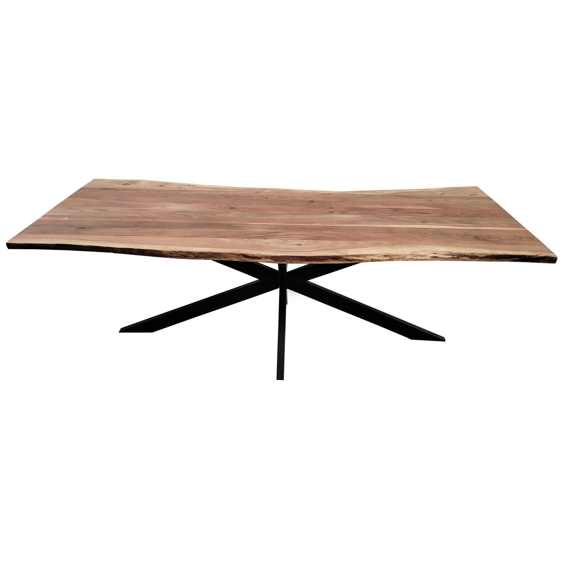 Buy Lantana Dining Table 240cm Live Edge Solid Acacia Timber Wood Metal Leg -Natural discounted | Products On Sale Australia